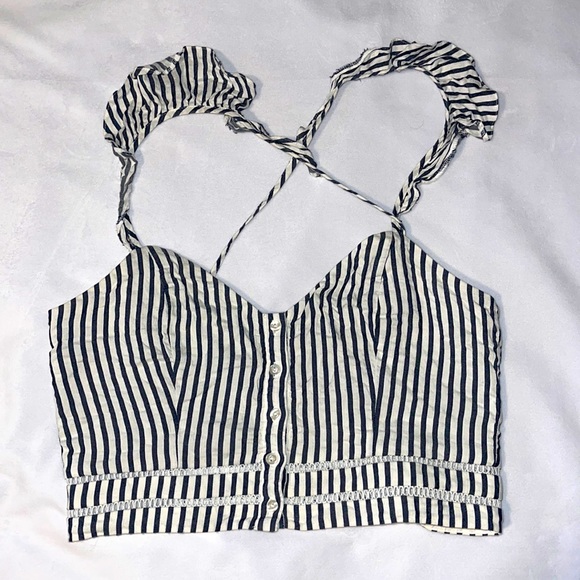 H&M Tops - H&M Ruffle Striped crop tank, 6